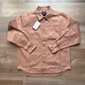 Men’s Size Medium Air Jordan Essentials Button Down Shirt Brown FV7446-223